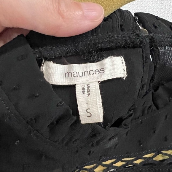 Maurices‎ Black Sheer Swiss Dot Blouse - Picture 7 of 9